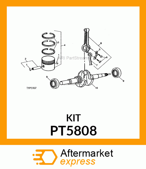 Connecting Rod - ROD, CONNECTING(.020" UNDERSIZE) PT5808