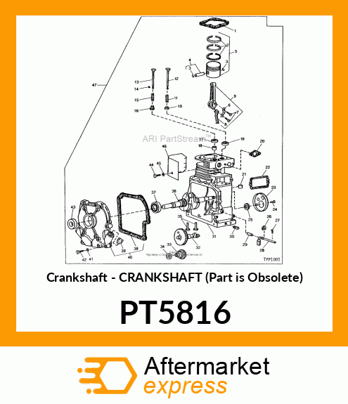 Crankshaft - CRANKSHAFT (Part is Obsolete) PT5816