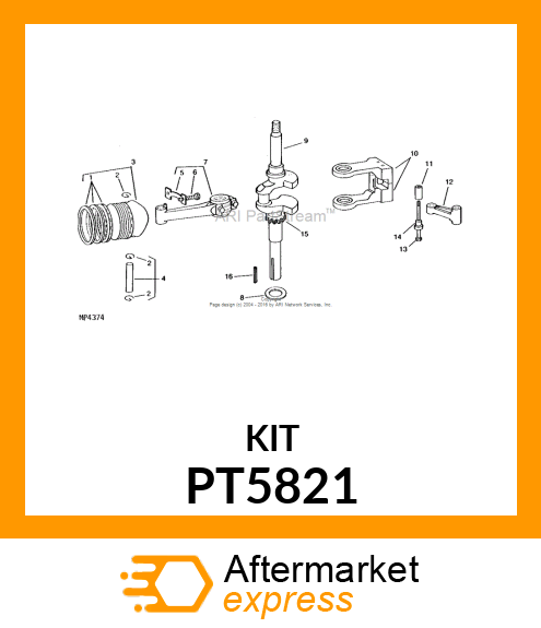 Piston - PISTON ASSEMBLY .030" O.S. PT5821