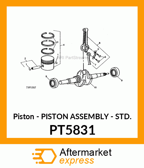 Piston - PISTON ASSEMBLY - STD. PT5831