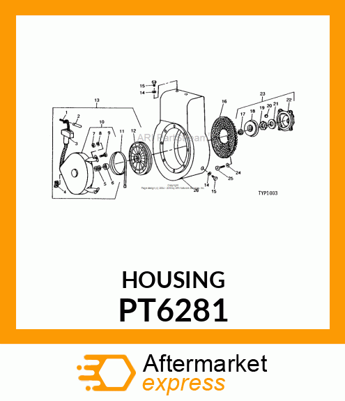 Housing - HOUSING, STARTER CLUTCH PT6281