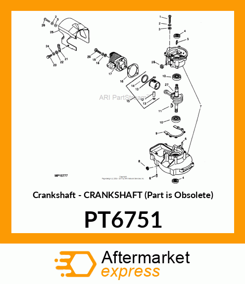 Crankshaft - CRANKSHAFT (Part is Obsolete) PT6751