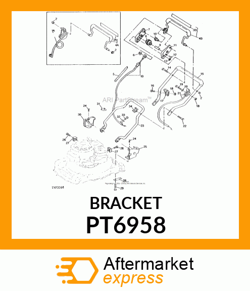 Bracket - BRACKET,HANDLE (INC.PIN) R.H. (Part is Obsolete) PT6958