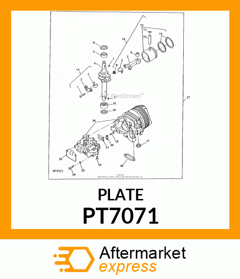 Plate - PLATE,BACK-UP REED (Part is Obsolete) PT7071