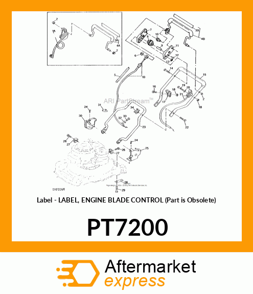 Label - LABEL, ENGINE BLADE CONTROL (Part is Obsolete) PT7200