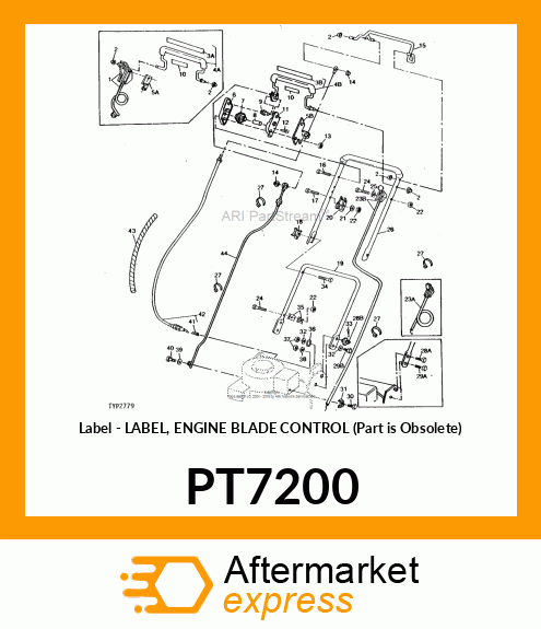 Label - LABEL, ENGINE BLADE CONTROL (Part is Obsolete) PT7200