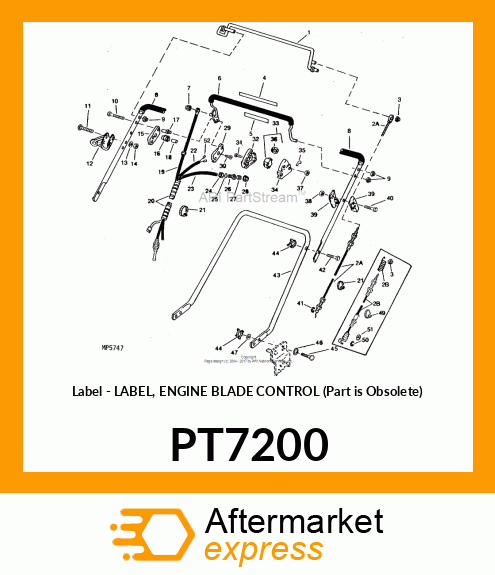 Label - LABEL, ENGINE BLADE CONTROL (Part is Obsolete) PT7200