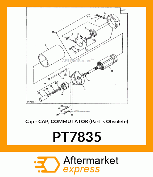 Cap - CAP, COMMUTATOR (Part is Obsolete) PT7835