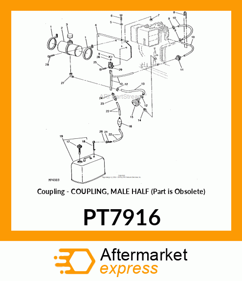 Coupling - COUPLING, MALE HALF (Part is Obsolete) PT7916