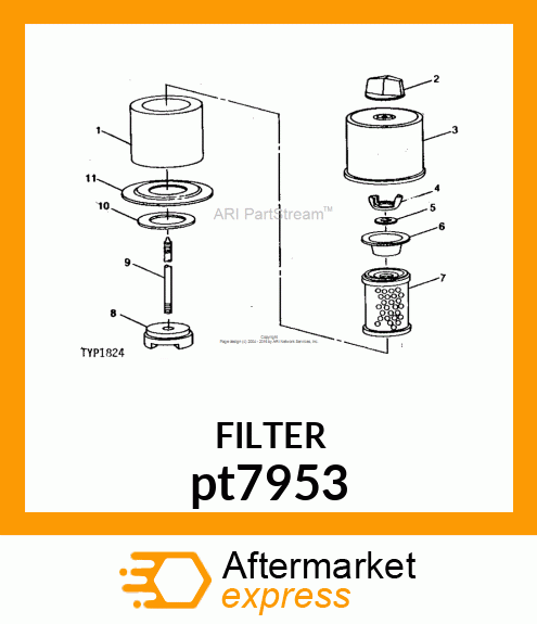 CARTRIDGE, AIR CLEANER (DRY) pt7953