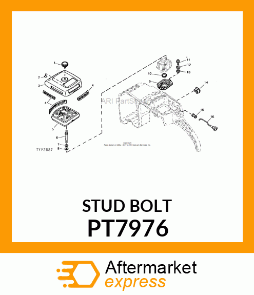 Screw - SCREW,(STUD W/INTEGRAL HEX) PT7976