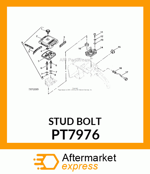 Screw - SCREW,(STUD W/INTEGRAL HEX) PT7976