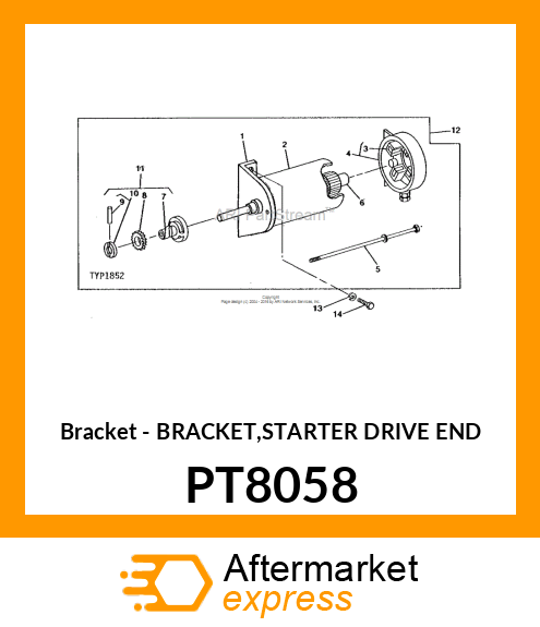 Bracket - BRACKET,STARTER DRIVE END PT8058