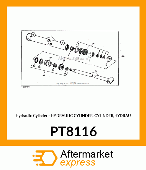 Hydraulic Cylinder - HYDRAULIC CYLINDER, CYLINDER,HYDRAU PT8116