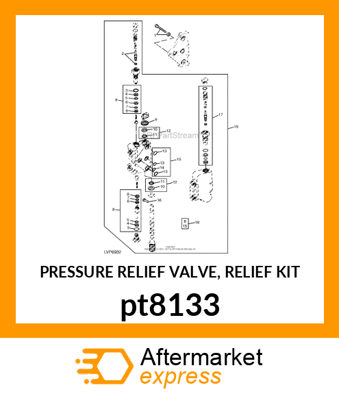 PRESSURE RELIEF VALVE, RELIEF KIT pt8133