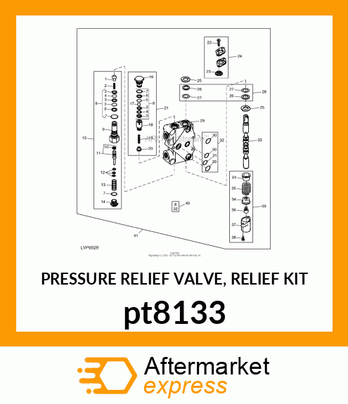 PRESSURE RELIEF VALVE, RELIEF KIT pt8133