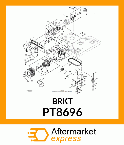 Bracket - BRACKET, WELDED LH SUPPORT PT8696