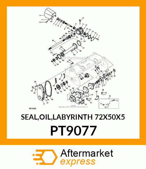 SEAL,OIL,LABYRINTH 72X50X5 PT9077