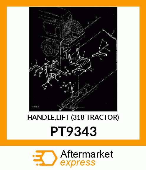 HANDLE,LIFT (318 TRACTOR) PT9343