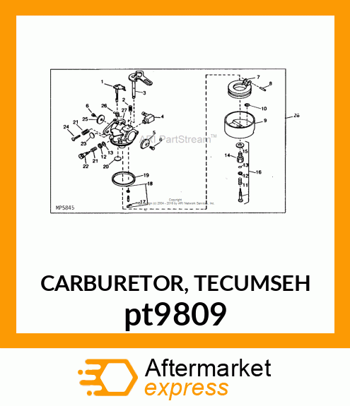 CARBURETOR, TECUMSEH pt9809