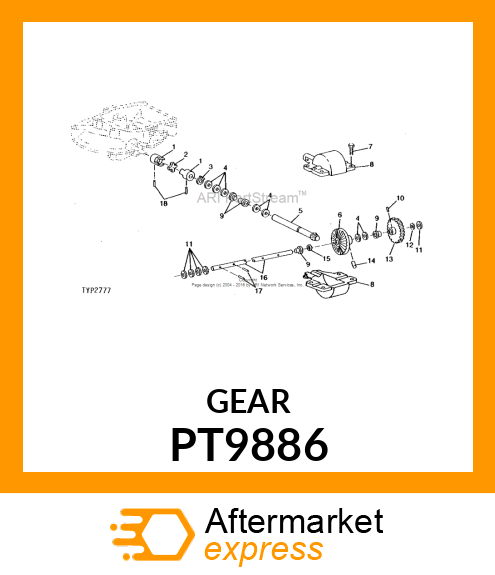 Bevel Gear - GEAR,40TOOTH BEVEL PT9886