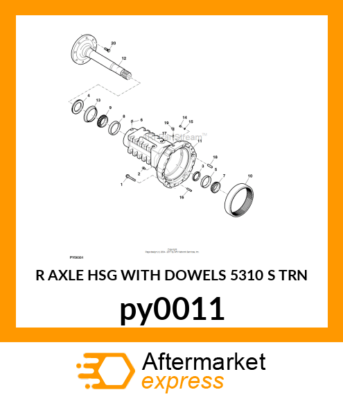 R AXLE HSG WITH DOWELS 5310 S TRN py0011