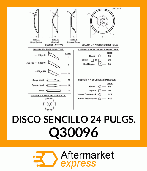 DISCO SENCILLO 24 PULGS. Q30096