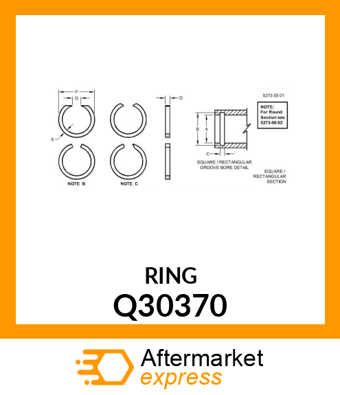 SNAP RING, RING SEAL Q30370