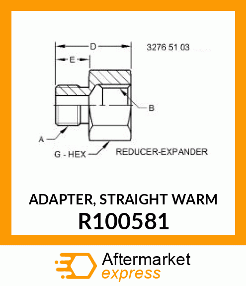 ADAPTER, STRAIGHT WARM R100581