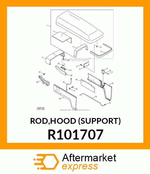 ROD,HOOD (SUPPORT) R101707