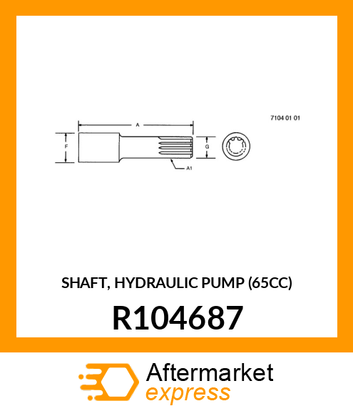 SHAFT, HYDRAULIC PUMP (65CC) R104687