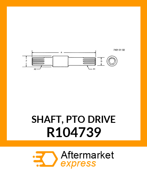 SHAFT, PTO DRIVE R104739