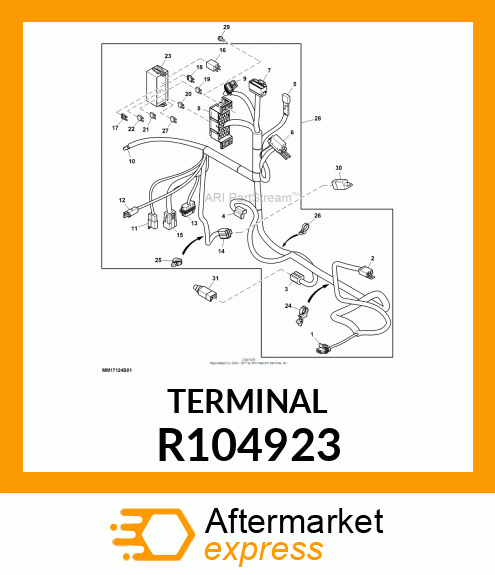 ELEC. CONNECTOR TERMINAL, MALE METR R104923