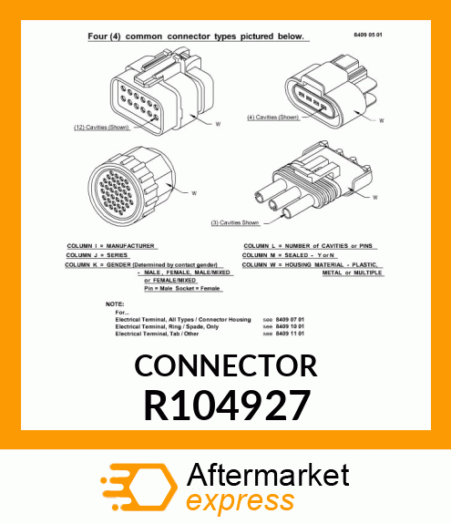 ELECTRICAL CONNECTOR ASSY, 2 CONTAC R104927