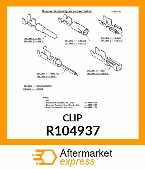 ELEC. CONNECTOR TERMINAL, FEMALE BL R104937