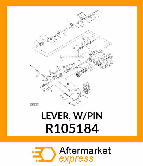 LEVER, W/PIN R105184