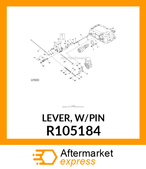 LEVER, W/PIN R105184