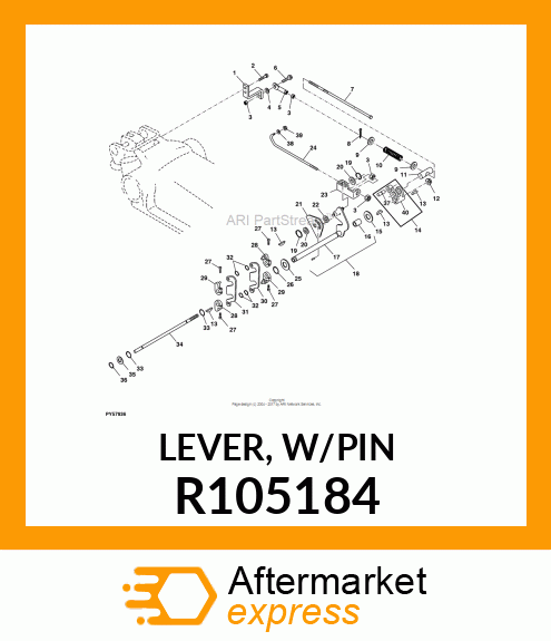 LEVER, W/PIN R105184