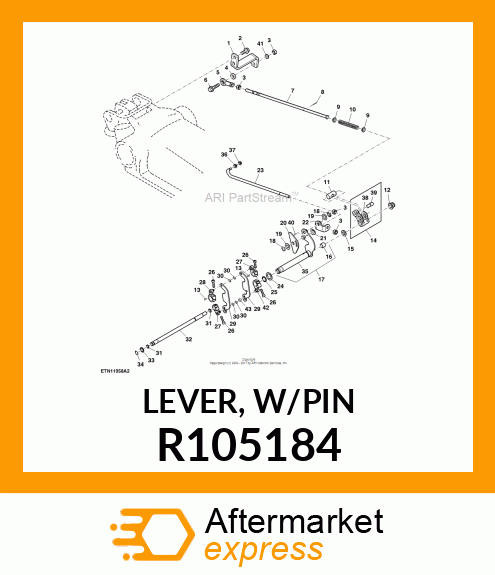 LEVER, W/PIN R105184