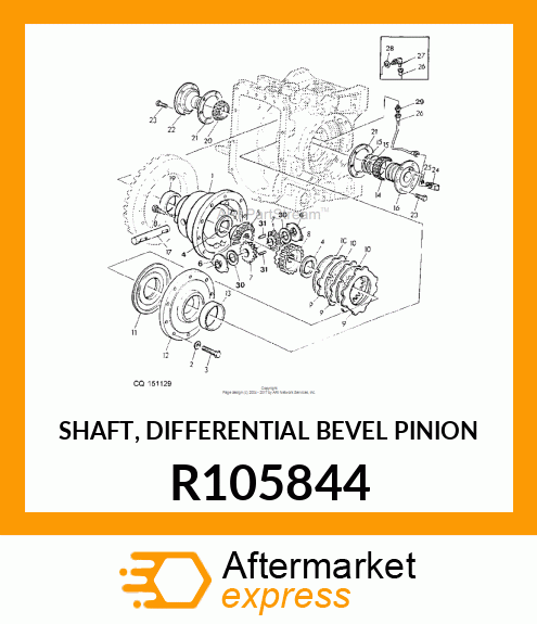 SHAFT, DIFFERENTIAL BEVEL PINION R105844