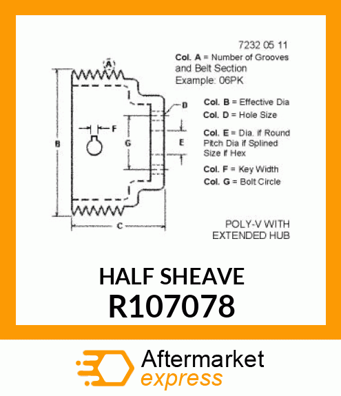 PULLEY, AUXILARY DRIVE R107078