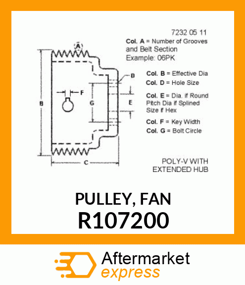 PULLEY, FAN R107200