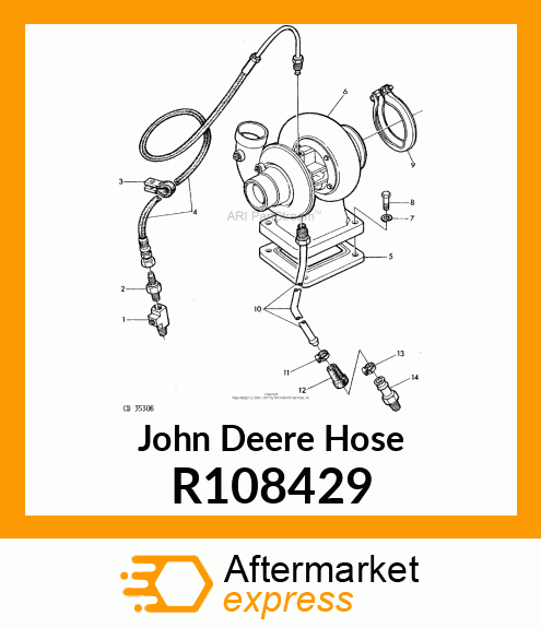 HOSE,TURBO OIL RETURN R108429