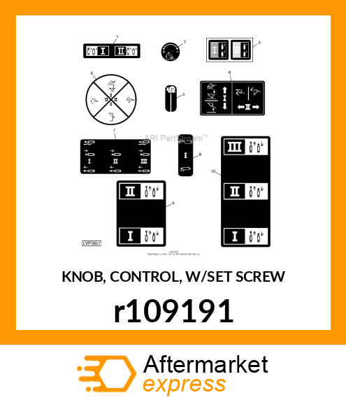 KNOB, CONTROL, W/SET SCREW r109191