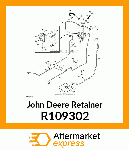 RETAINER, BRAKE VALVE FITTING R109302