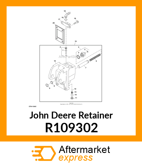 RETAINER, BRAKE VALVE FITTING R109302