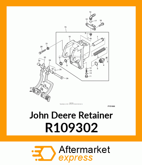 RETAINER, BRAKE VALVE FITTING R109302