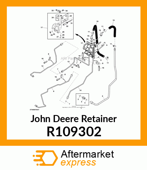 RETAINER, BRAKE VALVE FITTING R109302