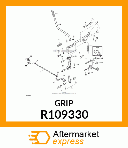 KNOB, PTO LEVER R109330