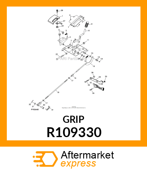 KNOB, PTO LEVER R109330